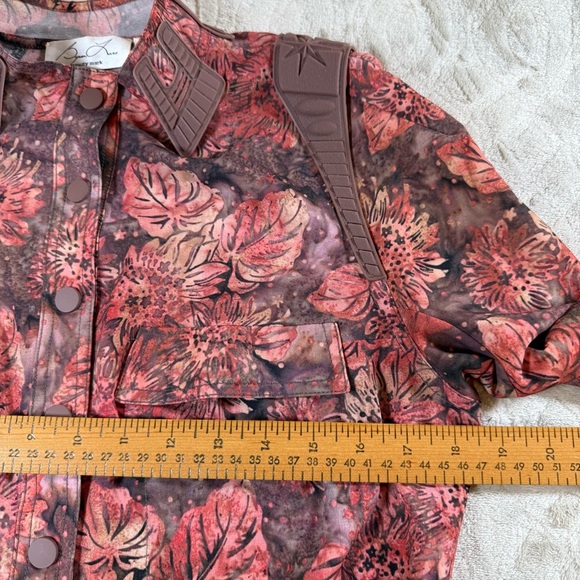 Byron Lars Beauty Mark Womens Floral Blouse Top Size 8 Silicone Shoulder Detail - Picture 7 of 15